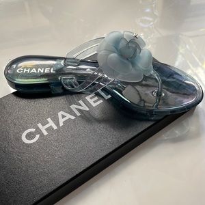 Size 8 Chanel flip flop sandals great condition with box.
